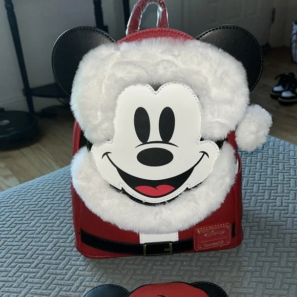 NWT Disney Mickey Mouse Santa Christmas Mini Backpack and Matching Wallet - Picture 2 of 11